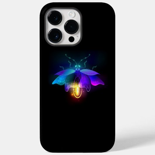 Neon Firefly op zwart Case-Mate iPhone Case (Achterkant)