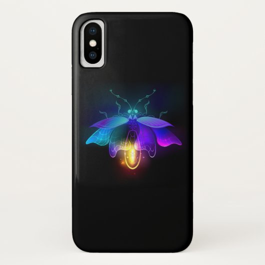 Neon Firefly op zwart Case-Mate iPhone Case (Achterkant)