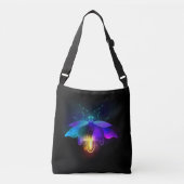 Neon Firefly op zwart Crossbody Tas (Voorkant)