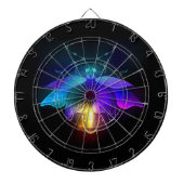 Neon Firefly op zwart Dartbord (Voorkant)