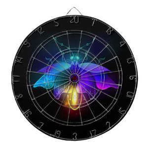 Neon Firefly op zwart Dartbord