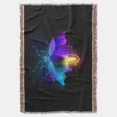 Neon Firefly op zwart Deken (Voorkant Verticaal)