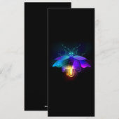 Neon Firefly op zwart Feestdagenkaart (Voorkant / Achterkant)