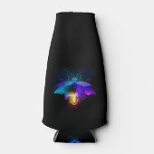 Neon Firefly op zwart Flesjeskoeler (Voorkant)