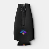 Neon Firefly op zwart Flesjeskoeler (Achterkant)