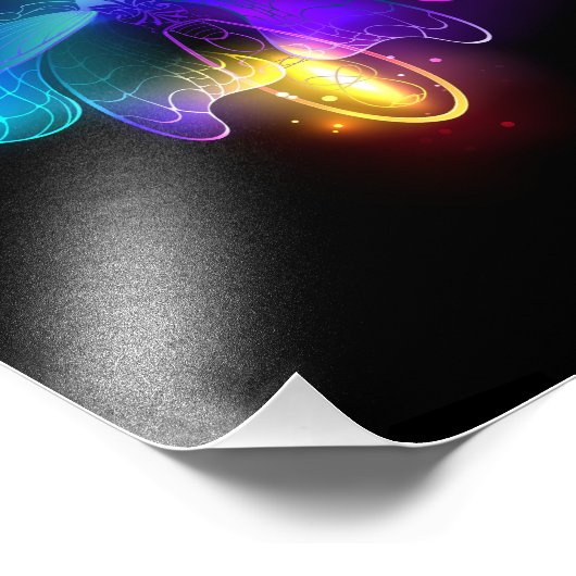 Neon Firefly op zwart Foto Afdruk (Hoek)