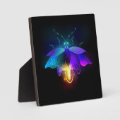 Neon Firefly op zwart Fotoplaat (Voorkant)