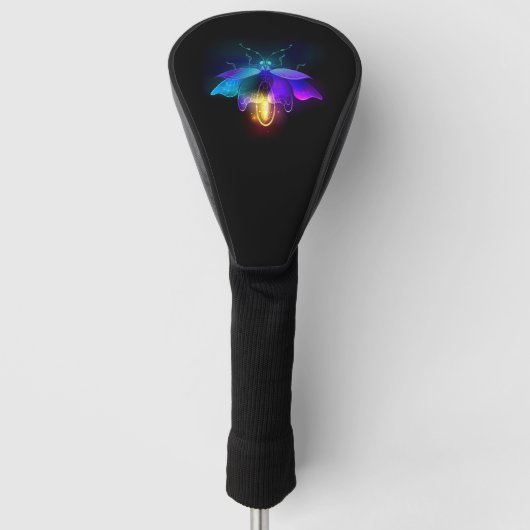 Neon Firefly op zwart Golfheadcover (Voorkant)
