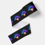 Neon Firefly op zwart Grosgrain Lint (Achterkant)