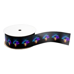 Neon Firefly op zwart Grosgrain Lint