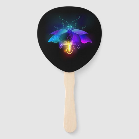 Neon Firefly op zwart Handwaaier (Voorkant)