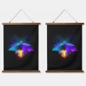 Neon Firefly op zwart Hangend Wandkleed (Dubbel)