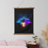 Neon Firefly op zwart Hangend Wandkleed (Slaapkamer)