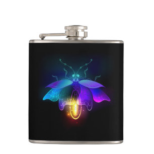 Neon Firefly op zwart Heupfles