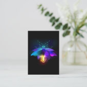 Neon Firefly op zwart Informatiekaartje (Staand voorkant)