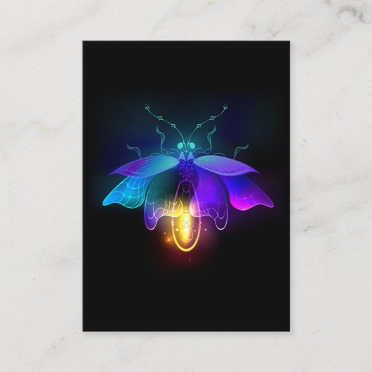 Neon Firefly op zwart Informatiekaartje (Voorkant)