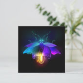Neon Firefly op zwart Kaart (Staand voorkant)