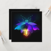 Neon Firefly op zwart Kaart (Voorkant / Achterkant in situ)