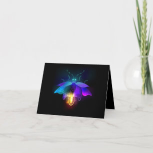 Neon Firefly op zwart Kaart