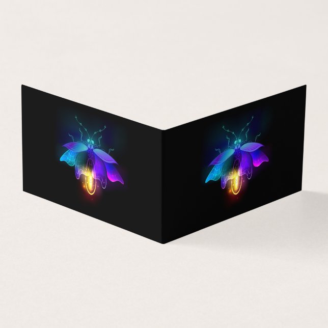 Neon Firefly op zwart Kaart (Buitenkant)