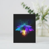 Neon Firefly op zwart Kaart (Staand voorkant)
