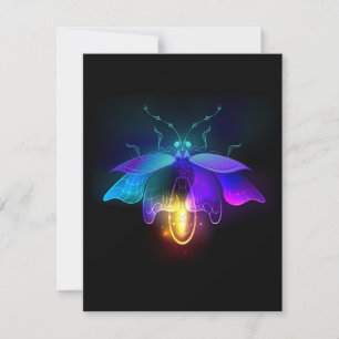 Neon Firefly op zwart Kaart