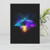 Neon Firefly op zwart Kaart (Staand voorkant)