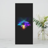 Neon Firefly op zwart Kaart (Staand voorkant)