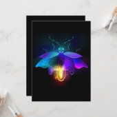Neon Firefly op zwart Kaart (Voorkant / Achterkant in situ)
