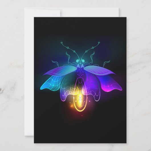 Neon Firefly op zwart Kaart (Voorkant)