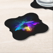 Neon Firefly op zwart Kartonnen Onderzetters (Gekanteld)