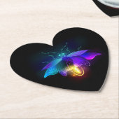 Neon Firefly op zwart Kartonnen Onderzetters (Gekanteld)