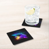 Neon Firefly op zwart Kartonnen Onderzetters (Insitu)
