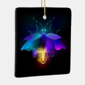 Neon Firefly op zwart Keramisch Ornament (Rechts)