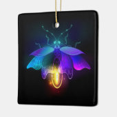 Neon Firefly op zwart Keramisch Ornament (Links)