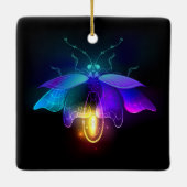 Neon Firefly op zwart Keramisch Ornament (Achterkant)