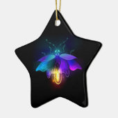 Neon Firefly op zwart Keramisch Ornament (Links)