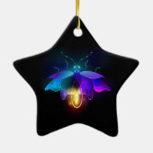 Neon Firefly op zwart Keramisch Ornament (Achterkant)