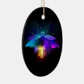 Neon Firefly op zwart Keramisch Ornament (Rechts)
