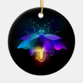 Neon Firefly op zwart Keramisch Ornament (Voorkant)