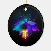 Neon Firefly op zwart Keramisch Ornament (Links)