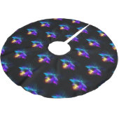 Neon Firefly op zwart Kerstboom Rok (Gekanteld)