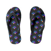 Neon Firefly op zwart Kinder Teenslippers (Voetbed)