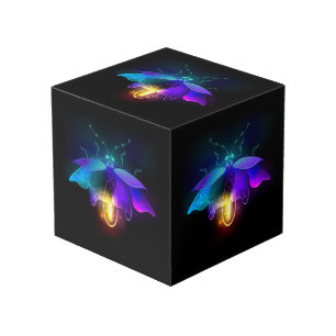 Neon Firefly op zwart Kubus