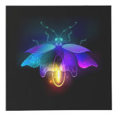 Neon Firefly op zwart Kubus (Voorkant)