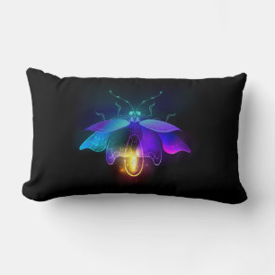 Neon Firefly op zwart Kussen