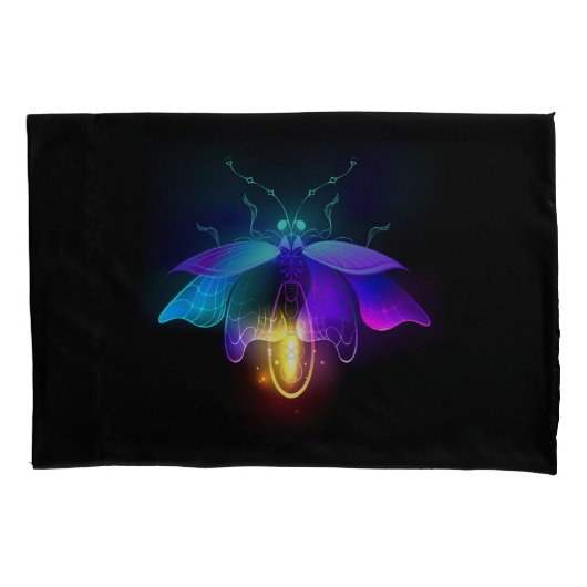 Neon Firefly op zwart Kussensloop (Voorkant)