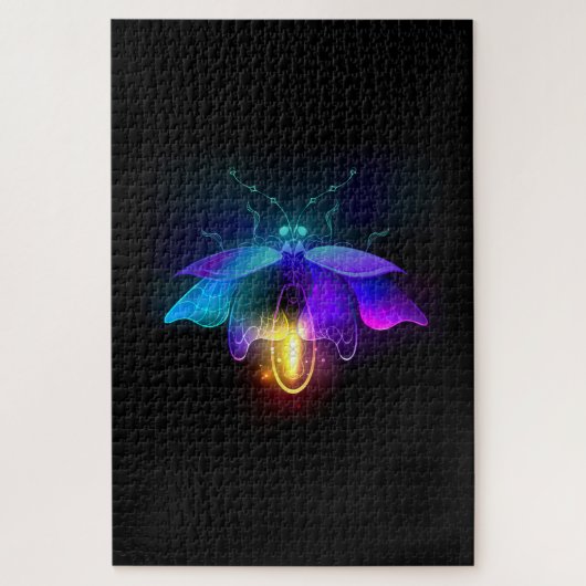 Neon Firefly op zwart Legpuzzel (Verticaal)
