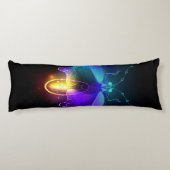 Neon Firefly op zwart Lichaamskussen (Achterkant)