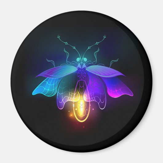 Neon Firefly op zwart Magneet (Voorkant)